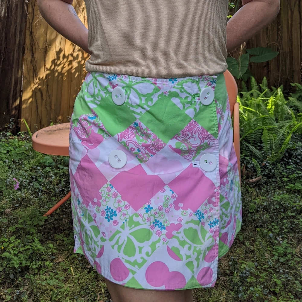 Pink, Green, & Blue Patchwork Pattern Reversible … - image 5